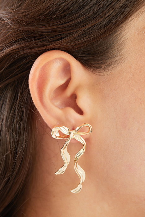 Heliophilia Silver Pendientes de Metal Dorados con Recubrimiento de Laca